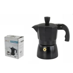 CAFFETTIERA MOKA MACCHINETTA CAFFÈ ESPRESSO NERA OPACA MISURA 6 TAZZE
