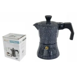 CAFFETTIERA MOKA MACCHINETTA CAFFÈ ESPRESSO EFFETTO PIETRA MISURA 2 TAZZE
