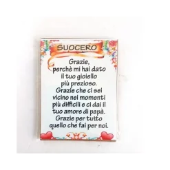 CALAMITA MAGNETE MAGNETINO RETTANGOLARE IDEA REGALO FRASI DEDICA SUOCERO