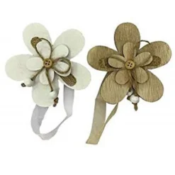 CALAMITE CALAMITA 2PZ LEGNO FIORE FERMATENDA DESIGN TENDE FERMA ORNAMENTO TENDA