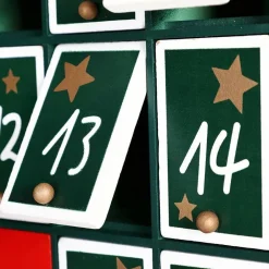 CALENDARIO AVVENTO ALBERO DI NATALE IN LEGNO 24 CASSETTI DECORAZIONI NATALIZIE