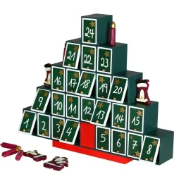 CALENDARIO AVVENTO ALBERO DI NATALE IN LEGNO 24 CASSETTI DECORAZIONI NATALIZIE