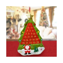 CALENDARIO AVVENTO ALBERO DI NATALE FELTRO NUMERI TASCHE DECORAZIONI NATALIZIE