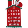 CALENDARIO AVVENTO CASETTA DI BABBO NATALE 60CM IN FELTRO DECORAZIONI NATALIZIE