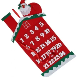 CALENDARIO AVVENTO CASETTA DI BABBO NATALE 60CM IN FELTRO DECORAZIONI NATALIZIE