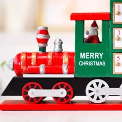 CALENDARIO AVVENTO TRENINO DI NATALE IN LEGNO 24 CASSETTI DECORAZIONI NATALIZIE