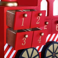 CALENDARIO AVVENTO TRENINO DI NATALE IN LEGNO 24 CASSETTI DECORAZIONI NATALIZIE
