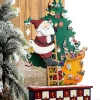 CALENDARIO DELL'AVVENTO BABBO NATALE IN LEGNO 24 CASSETTI DECORAZIONI NATALIZIE