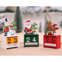 CALENDARIO DELL'AVVENTO BABBO NATALE IN LEGNO DATARIO DATA DECORAZIONI NATALIZIE