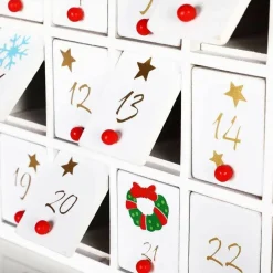 CALENDARIO DELL'AVVENTO TRENINO NATALIZIO DI BABBO NATALE IN LEGNO 24 CASSETTI