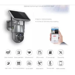 CAMERA CON PANNELLO SOLARE WIFI P2P 355° 12A 3,6MM AUDIO BIDIREZIONALE Q-SX01