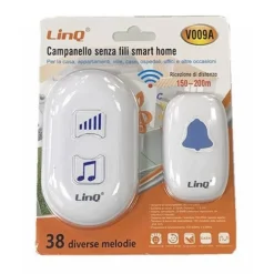 CAMPANELLO SENZA FILI CON RICEVITORE SMART HOME 200-300 METRI SPAZI APERTI V009A