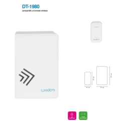 CAMPANELLO UNIVERSALE MUSICALE A BATTERIA WIRELESS 38 SUONERIE MELODIE XC-1980