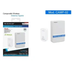 CAMPANELLO WIRELESS A BATTERIE WIFI RAGGIO 80M A LED SENZA FILI MAXTECH CAMP-02