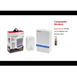 CAMPANELLO WIRELESS A BATTERIE WIFI RAGGIO 80M A LED SENZA FILI MAXTECH CAMP-02