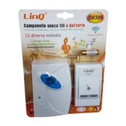 CAMPANELLO WIRELESS A BATTERIA SENZA FILI 32 MELODIE CASA PORTA DISTANZA 100MT D8306