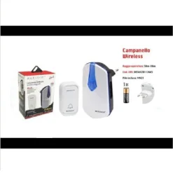 CAMPANELLO WIRELESS CON SPINA WIFI RAGGIO 80M A LED SENZA FILI MAXTECH CAMP-01