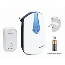 CAMPANELLO WIRELESS CON SPINA WIFI RAGGIO 80M A LED SENZA FILI MAXTECH CAMP-01