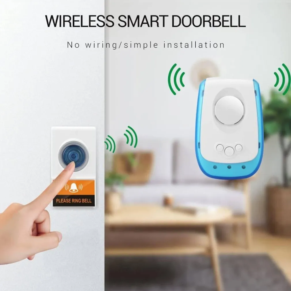 CAMPANELLO WIRELESS SENZA FILI 38 SUONERIE REGOLABILI DISTANZA OPERATIVA 150MT