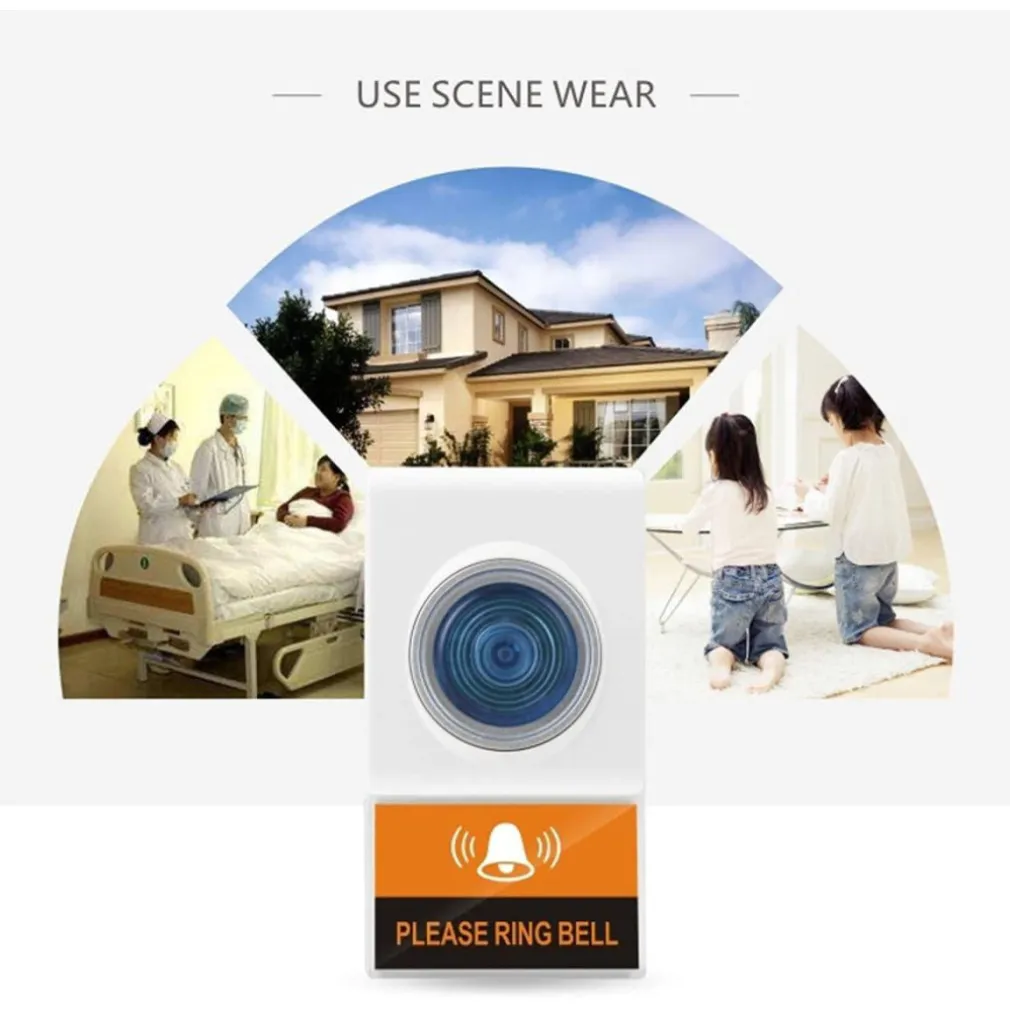 CAMPANELLO WIRELESS SENZA FILI 38 SUONERIE REGOLABILI DISTANZA OPERATIVA 150MT