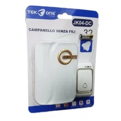 CAMPANELLO WIRELESS SENZA FILI 32 MELODIE TEKONE JK04-DC CASA ESTERNO PORTA