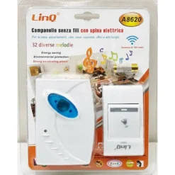 CAMPANELLO WIRELESS SPINA ELETTRICA SENZA FILI 32 MELODIE A8620 DISTANZA 100 MT