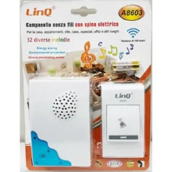 CAMPANELLO WIRELESS SPINA ELETTRICA SENZA FILI 32 MELODIE CASA A8603 DISTANZA 100MT