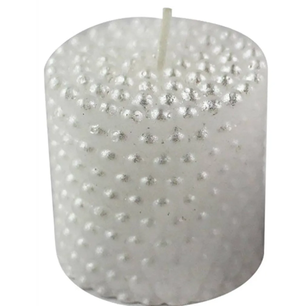 CANDELA 5 x 5 CM EFFETTO PERLA BIANCO CONFEZIONE REGALO BOMBONIERA MATRIMONIO