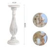 CANDELABRO CANDELIERE EFFETTO VINTAGE BIANCO PORTA CANDELE 10x33 OGGETTO NATALE