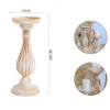 CANDELABRO CANDELIERE EFFETTO VINTAGE BEIGE PORTA CANDELE 10x28 OGGETTO NATALE