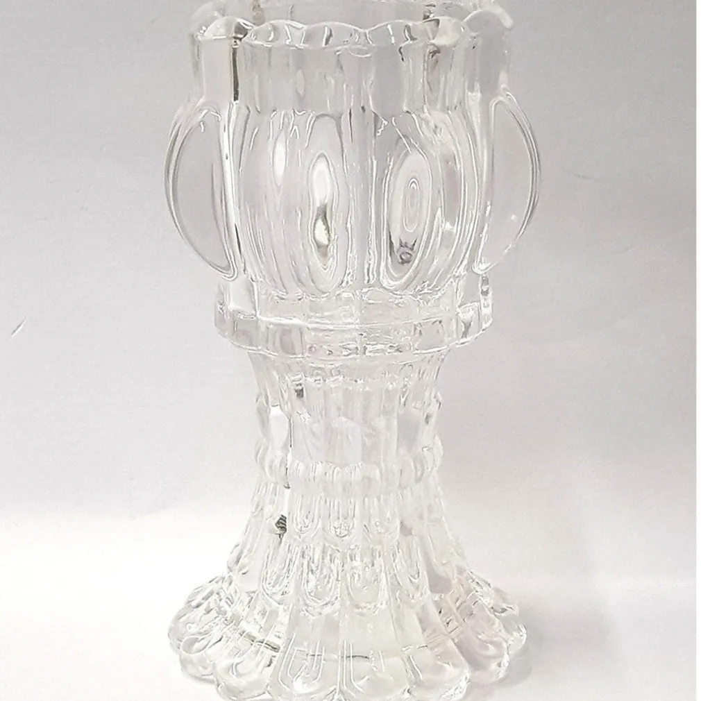 CANDELABRO VETRO CC.2024 TRASPARENTE PORTACANDELA H 12CM BOMBONIERA MATRIMONIO