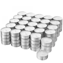 CANDELE TEA LIGHT MOCCOLI SCALDAVIVANDE TEALIGHTS IN PARAFFINA NATURALE 100PZ