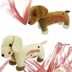 CANE IN PELUCHE 45CM CON SCRITTA E CUORICINI SAN VALENTINO COLORI ASSORTITI 95080