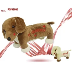 CANE IN PELUCHE 45CM CON SCRITTA E CUORICINI SAN VALENTINO COLORI ASSORTITI 95080