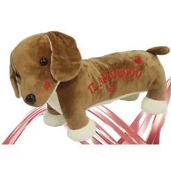 CANE IN PELUCHE 45CM CON SCRITTA E CUORICINI SAN VALENTINO COLORI ASSORTITI 95080