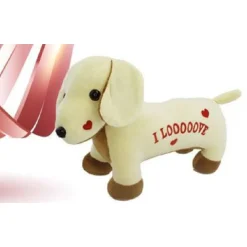 CANE IN PELUCHE 45CM CON SCRITTA E CUORICINI SAN VALENTINO COLORI ASSORTITI 95080