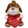CANE PELUCHE 25 CM PUPAZZO CON CUORE SCRITTA "TI REGALO IL MIO CUORE" 67761