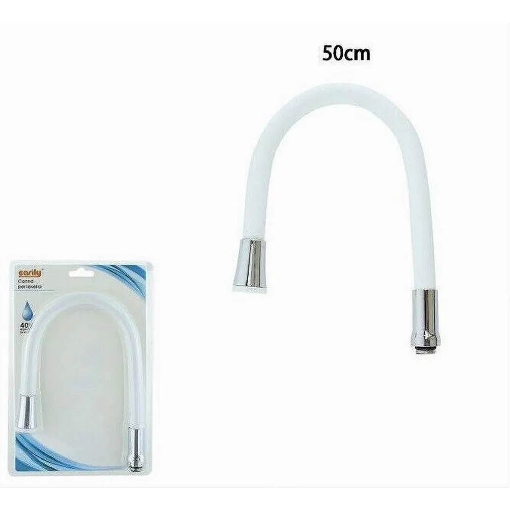 CANNA RICAMBIO MISCELATORE RUBINETTO LAVELLO CUCINA FLESSIBILE BIANCO 50CM 87502