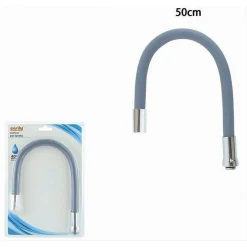 CANNA RICAMBIO TUBO FLESSIBILE PER RUBINETTO LAVELLO DA CUCINA GRIGIO 50CM 87507