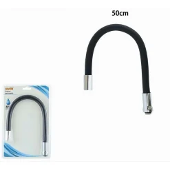 CANNA RICAMBIO TUBO FLESSIBILE PER RUBINETTO LAVELLO DA CUCINA NERO 50 CM 87506