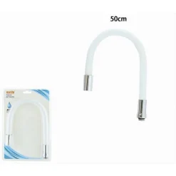 CANNA RICAMBIO TUBO FLESSIBILE PER RUBINETTO LAVELLO DA CUCINA BIANCO 50CM 87505