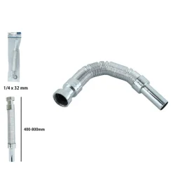 CANOTTO TUBO DI SCARICO FLESSIBILE ESTENSIBILE LAVABO LAVELLO 400-800MM 1/4 10071