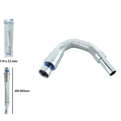 CANOTTO TUBO SCARICO FLESSIBILE ESTENSIBILE LAVABO LAVELLO 400-800MM 1/4 32MM 10074