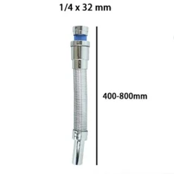 CANOTTO TUBO SCARICO FLESSIBILE ESTENSIBILE LAVABO LAVELLO 400-800MM 1/4 32MM 10074
