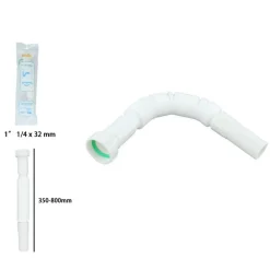 CANOTTO TUBO SCARICO FLESSIBILE ESTENSIBILE CON TESTA PLASTICA 1