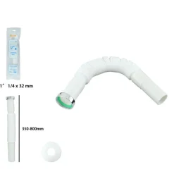 CANOTTO TUBO SCARICO FLESSIBILE ESTENSIBILE CON TESTA METALLO 1" 1/4X32MM 59950