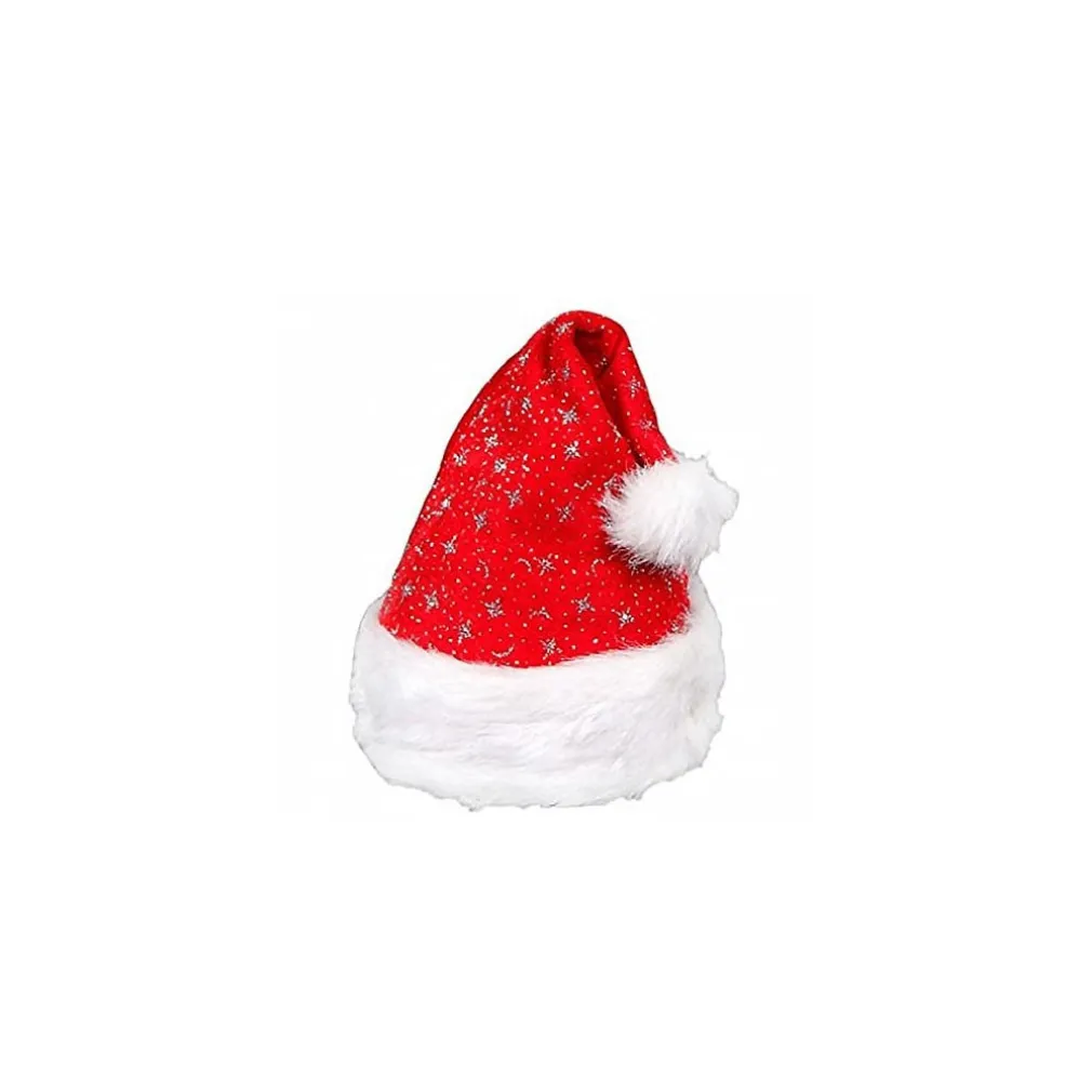CAPPELLO CAPPELLINO BABBO NATALE GLITTERATO ROSSO ABBIGLIAMENTO NATALIZIO