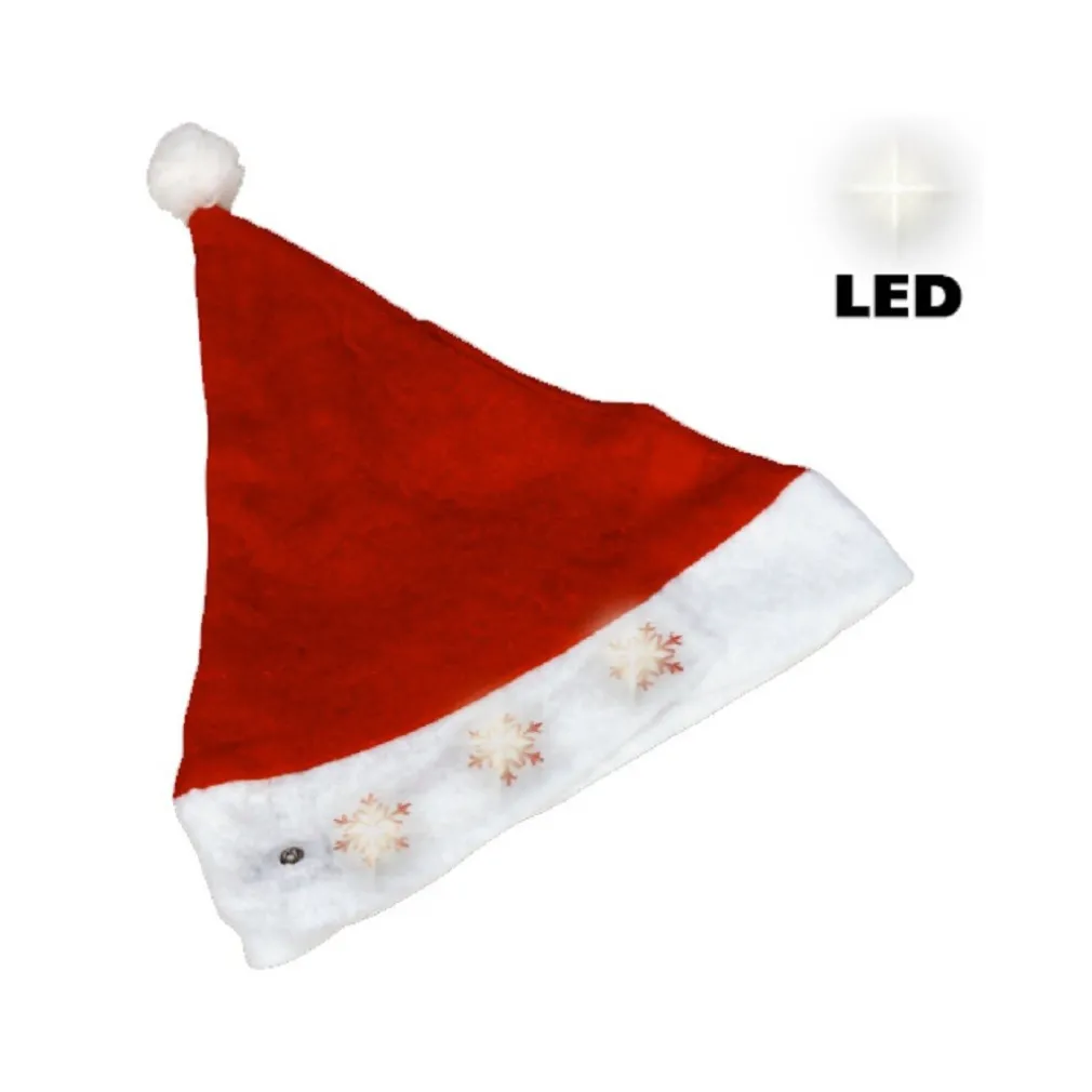 CAPPELLO DI BABBO NATALE CON LUCI LED DIVERSI MODELLI NATALE FESTE TRAVESTIMENTI
