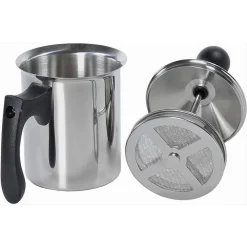CAPPUCCINIERA CON DOPPIO FILTRO 3 TAZZE DA 40 CL IN ACCIAIO UTENSILE COLAZIONE