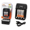 CARICA BATTERIE PILE STILO MINISTILO AA AAA ZN422-A7 + 4 PILE MINISTILO 2300MAH